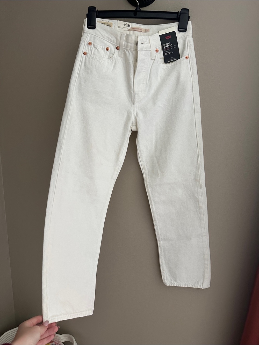 Levi's Men's White Straight Jeans